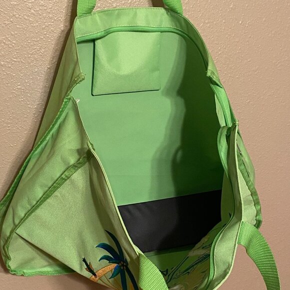 Bahamas embroidered large Tote Sun, Dolphins, Palm Trees Zipped Closure - Picture 10 of 11